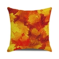 Fall maple leaves decorative cushion cover with vivid orange and red linen texture - Intertwined Colored Maple Leaves (13)