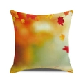 Square autumn maple leaf throw pillow cover with vibrant orange and red foliage design - Blurred Background Maple Leaf (14)