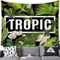 Tropical rainforest tapestry with monstera leaves and Tropic text for home decor - Tropic Style (14) / 100X70