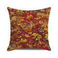 Square fall maple leaves cushion cover in deep red oil painting art style - Oil Painting Style Leaves (15)