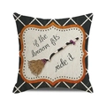 Halloween pillowcase featuring a witch broom with 'If the broom fits ride it' text - Standard Size