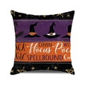 Halloween pillow case featuring purple, orange, and black panels with witch hat design - Purple Orange Black Witch Hat Style (27)