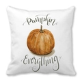 Funda de cojín de piel de melocotón con calabaza en acuarela para decoración de Acción de Gracias - Estilo Texto Calabaza Ilustración Acuarela (18) / 45x45cm