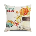 Thanksgiving square cushion cover featuring vintage teal truck with pumpkins - One Size / Cyan Truck Pumpkins Apples Harvest Style (32)