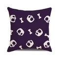 Halloween purple cushion cover with white skull and crossbones graphic pattern - Dark Purple Skull And Crossbones Style (28)