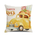 Watercolor pumpkin truck decorative pillow cover with yellow vintage pickup print - One Size / Yellow Retro Pickup Pumpkin Truck Style (33)