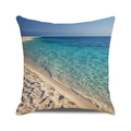 Square cushion cover with tropical ocean beach and blue sky summer landscape print - Blue Gradient Water Beach (22)