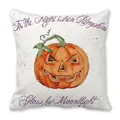 Detail of Halloween pumpkin pillow case with orange Jack-o'-lantern and spider web pattern - Orange Jack-o'-lantern (9)