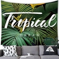 Tropical DREAM wall tapestry featuring lush green palm leaves and yellow exotic flowers - Tropical Dream Style (16) / 100X70