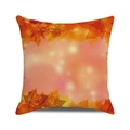 Square fall pillow cover with maple leaf patterns on warm orange background - Pink Orange Blurred Maple (19)
