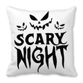 Halloween scary night peach skin pillowcase with three black pumpkin faces on white background - Scary Night Pumpkins (16)