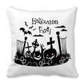Detailed view of Halloween Party pillow case featuring black bats and tombstones - Halloween Party Elements (19)