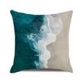 Square summer cushion cover with aerial ocean beach print on textured fabric - HD Aerial Ocean Beach (25)