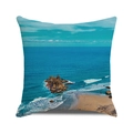 Square cushion cover with tropical ocean waves and beach landscape photography print - Charming Seaside Scenery Print (26)