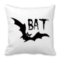 Square Halloween bat decorative throw pillow cover for sofa with peach skin fabric texture - Bat Letter Silhouette (24)