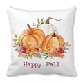 Funda de cojín con calabaza en acuarela y texto Happy Fall para decoración de otoño - Estilo Floral Calabaza Happy Fall (24) / 45x45cm