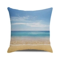 Square cushion cover with tropical summer beach scene and turquoise ocean print - Azure Sky Gradient Sea (27)
