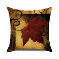 Square throw pillow featuring a vintage red maple leaf and abstract spiral patterns - Abstract Maple Texture (24)
