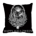 Housse de coussin Halloween avec chat sphinx et roses avec texte Happy Halloween - Chat Sphynx & Roses (37)