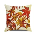 Square beige pillowcase featuring realistic red maple leaves for fall autumn home decor - Gradient Red Maple Leaf (26)