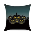 Funda de cojín Halloween con calabazas negras geométricas y ojos dorados brillantes - 45x45 cm / Pila de Calabazas Geométricas (16)