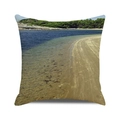 Square throw pillow cover with summer beach landscape and tropical forest print - Seaside Scenery Photo Print (31)