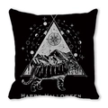 Housse de coussin Halloween chat noir avec paysage mystique et imprimé tigre graphique - Paysage de Tigre Fantaisie (38)