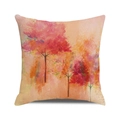 Artistic autumn tree oil painting cushion cover made of textured cotton linen fabric - Oil Texture Trees (28)