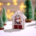 Calendario dell'Avvento in legno con motivo a renna e calde luci a LED natalizie - Stile Renna