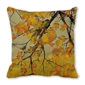 Watercolor maple leaf peach skin throw pillow cover for Thanksgiving home sofa decoration - Golden Maple Leaf Watercolor Style (24)