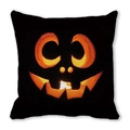 Dettaglio della stampa zucca di Halloween su federa nera per cuscino da divano - Black Background Pumpkin Smile Style (16)