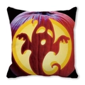 Dettaglio della stampa di alta qualità con zucca viola e fantasma giallo sul cuscino - Purple Pumpkin Yellow Ghost Style (18)