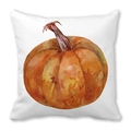 Funda de cojín de piel de melocotón con diseño de calabaza en acuarela blanca - Estilo Artístico Calabaza Naranja Amarilla (35) / 45x45cm