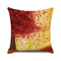 Square fall pillow cover featuring a red autumn tree design on a yellow background - Splashed Red Leaves (36)