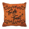 Halloween pompoen oranje kussensloop Trick or Treat met spinnen en vleermuis patronen - Trick or Treat Spinnenweb Patroon(4)