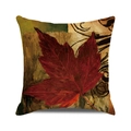 Artistic Thanksgiving throw pillow cover featuring a deep red maple leaf on fabric - Giant Deep Red Maple (37)