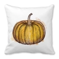 Funda de cojín cuadrada blanca de piel de melocotón con estampado de calabaza acuarela - Estilo Calabaza Pintada a Mano Vintage (40) / 45x45cm