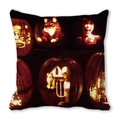 Fodera per cuscino Halloween con sei motivi di zucche intagliate su fondo nero - Pumpkin Collage Multi-Scene Style (20)
