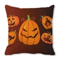 Federa cuscino Halloween con zucche e gatto nero in tessuto morbido pelle di pesca - Jack-O'-Lantern Witch Cat RIP Mix (21)