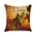 Joy of Autumn throw pillow case featuring colorful maple leaves on textured linen fabric - Joy of Autumn (40)
