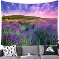 Wandteppich mit Lavendelfeld-Landschaft über einem modernen grauen Sofa zur Dekoration - Muster 15-100x70 (Pfirsichhaut)