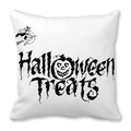 Halloween Treats pillow cover with vintage witch and pumpkin graphic on white peach skin fabric - Halloween Treats Hand Drawn (39)