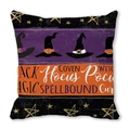 Halloween witch hats and magic spell text on peach skin cushion cover for home decor - Wizard Hat Halloween Theme Text (25)