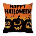 Federa quadrata con zucche arancioni e stampa decorativa Happy Halloween - HAPPY HALLOWEEN Funny Silhouettes (25)