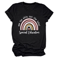 Détail du graphique arc-en-ciel et slogan sur t-shirt noir en coton pour femme - Noir (Texte Blanc)