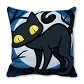 Cartoon black cat and full moon Halloween pillow cover for home sofa decor - Fantasy Night Sky Black Cat (18)