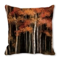 Watercolor autumn forest pattern throw pillow case in peach skin fabric for home decor - Artistic Autumn Forest Oil Painting (25)