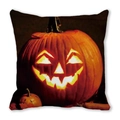 Fodera per cuscino Halloween in pelle di pesca con zucca luminosa e foglie d'acero - Pumpkin Base Maple Leaf Accent (27)