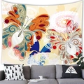 Close-up of colorful butterfly tapestry hung above a sofa in a bohemian style room - 17 / 150x100(Peach Skin)
