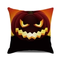 Halloween throw pillow cover featuring a deep red watercolor pumpkin on a gradient background - 18x18 Inch / Deep Red Large Jack-o'-lantern Style (18)